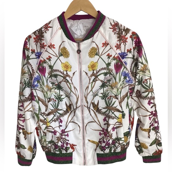 Blooming In Your Garden Floral Satin Bomber Jacket - Picture 7 of 8